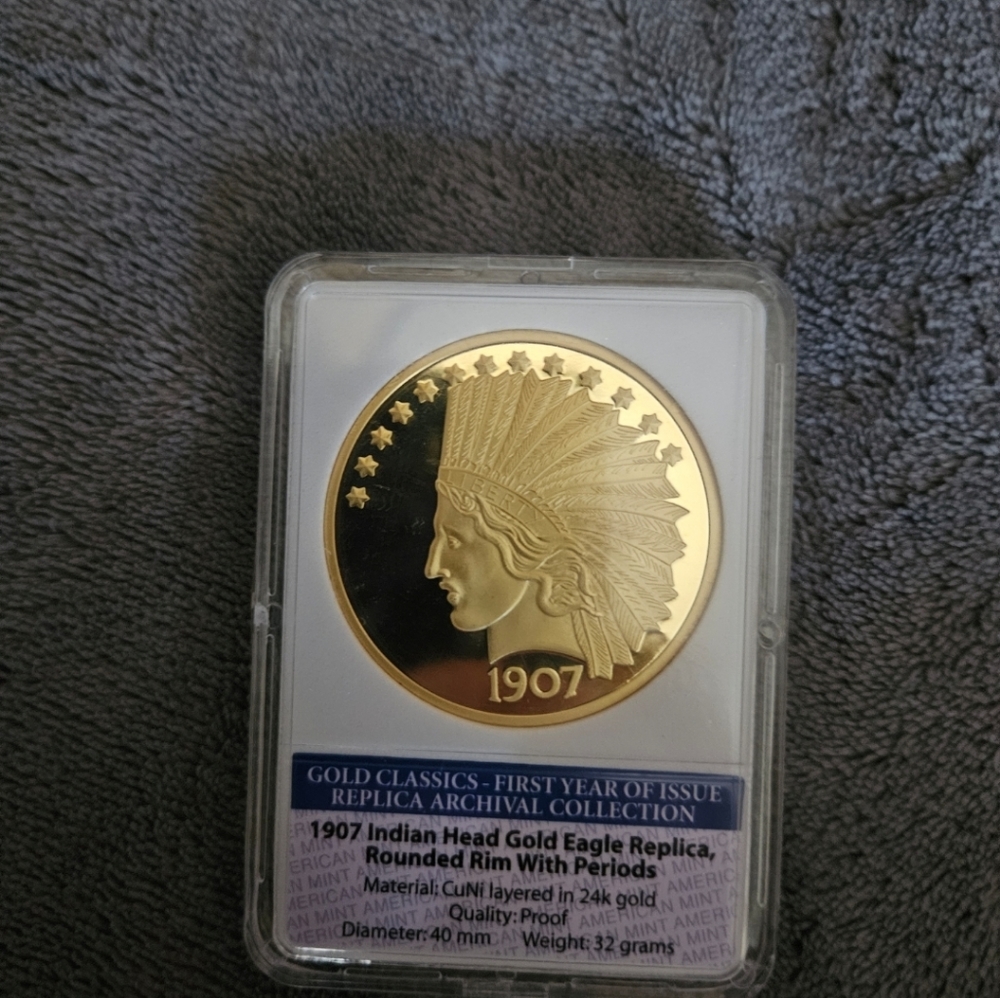 $100 Million American Archival Replica 1907 Indian Head